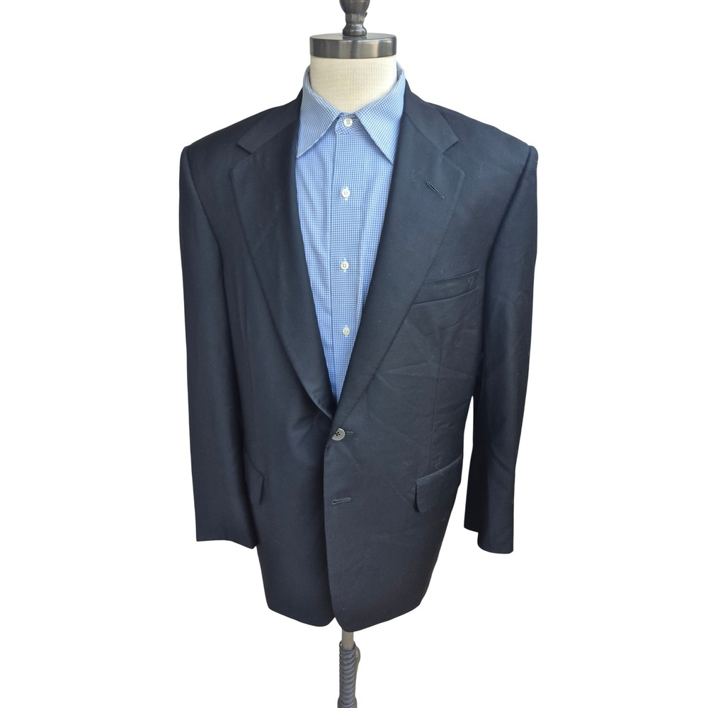 Oxxford Clothes Norton Ditto Mens 44 R Black Wool Blazer Manhattan II Sport Coat